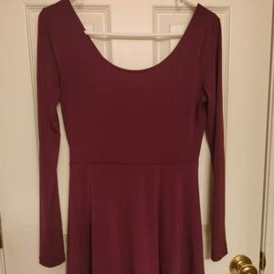 Maroon long sleeve dress
